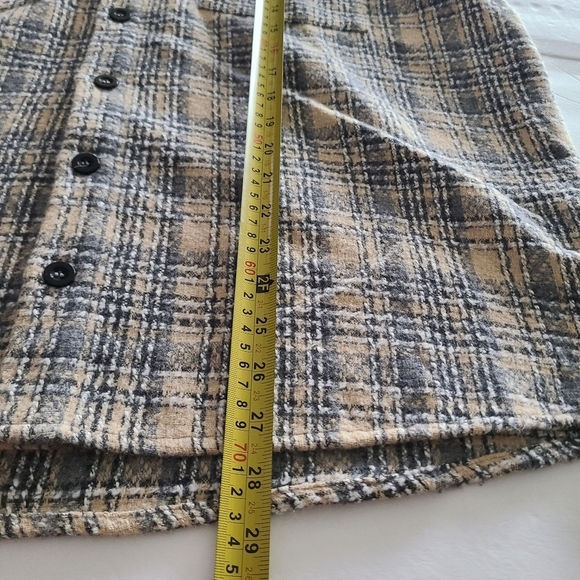 NWT Buckle  A.PEACH Plaid Button-Up Shirt with Hood Sz.L Women's - Picture 9 of 11